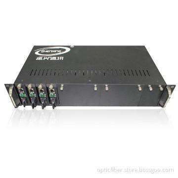 2u-14 Slots 19 Double Power Supply Fiber Media Converter Chassis